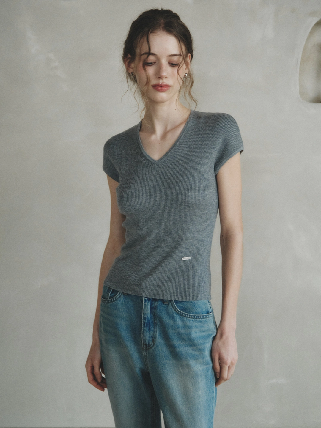 르니나 LONDI v-neck wool knit_gray 상품 이미지 2