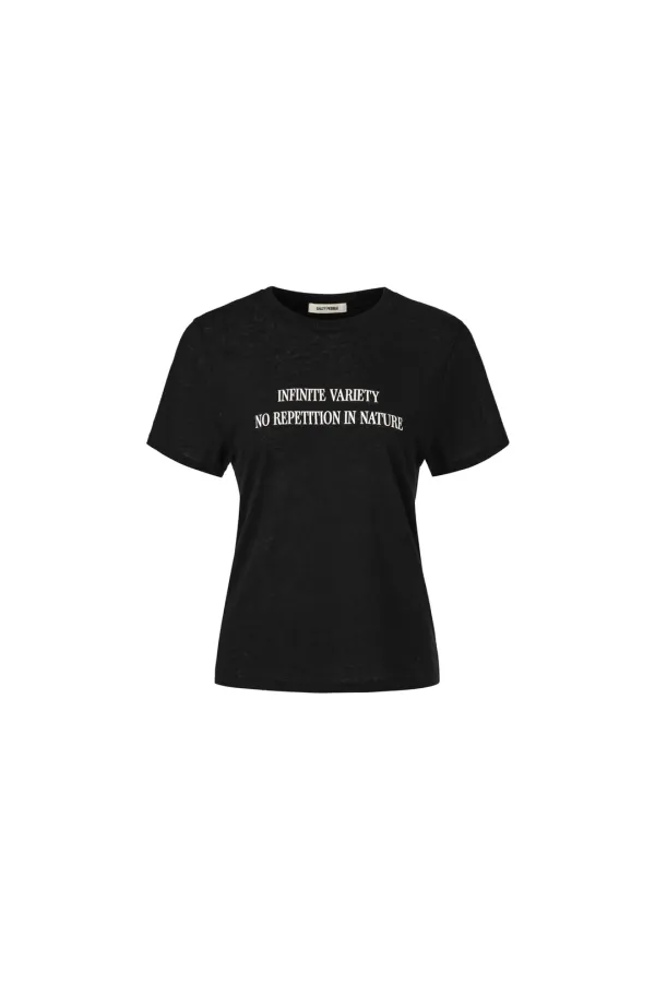 BASIC FIT LETTERING SHORT SLEEVE T-SHIRT [BLACK]