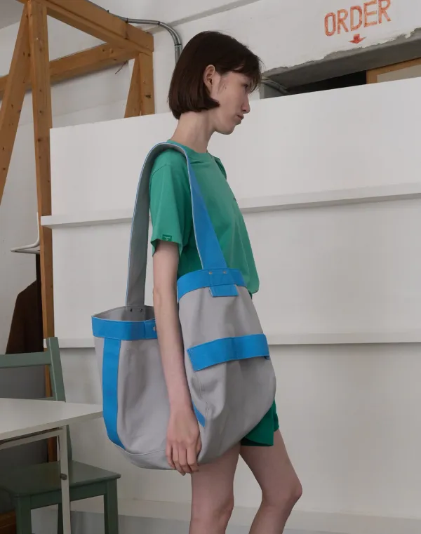 387. Cotton Big Tote Bag _ Light Grey