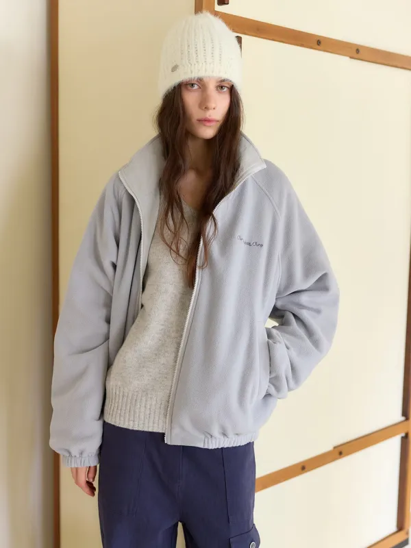 REVERSIBLE FLEECE BLOUSON JUMPER [ PALE GRAY ]