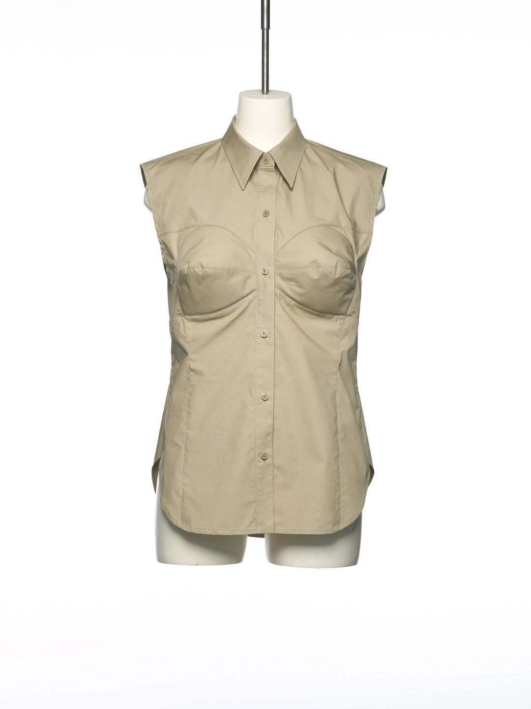 푸쉬버튼 SS25 BEIGE DUMMY SHAPED SLEEVLESS SHIRT 상품 이미지 1