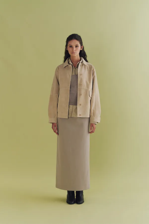 Matt suede jacket (beige)