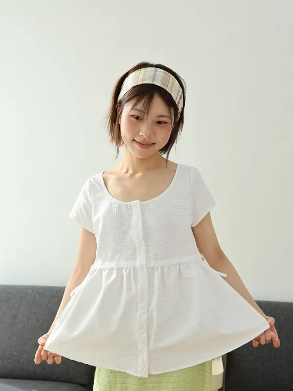 [2차 입고]Slumber Tie Blouse (White)