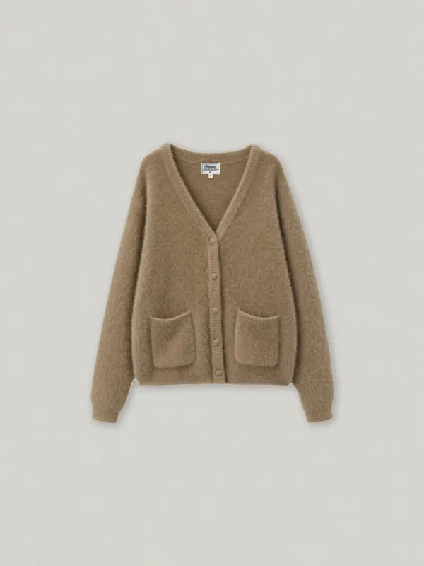 DUCHON V NECK CARDIGAN (BROWN)