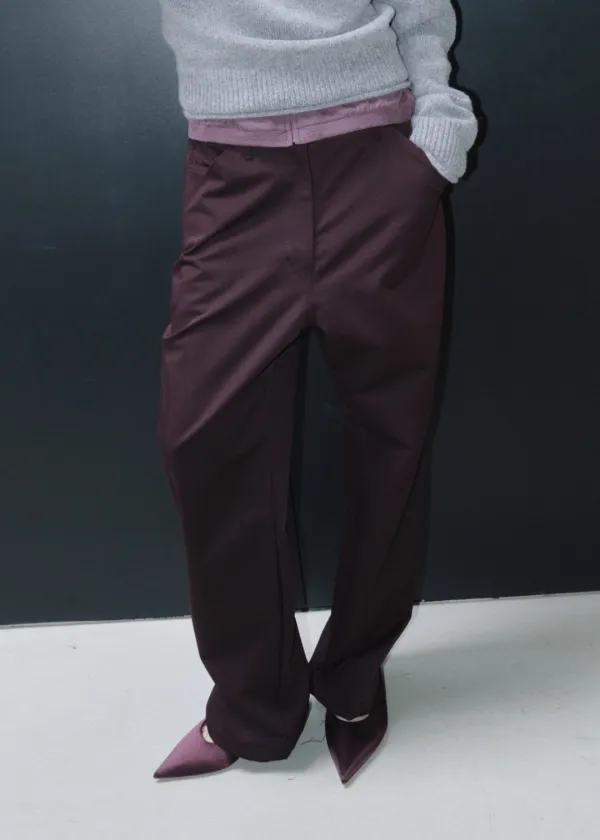 SNAP TAB PANTS [WINE]