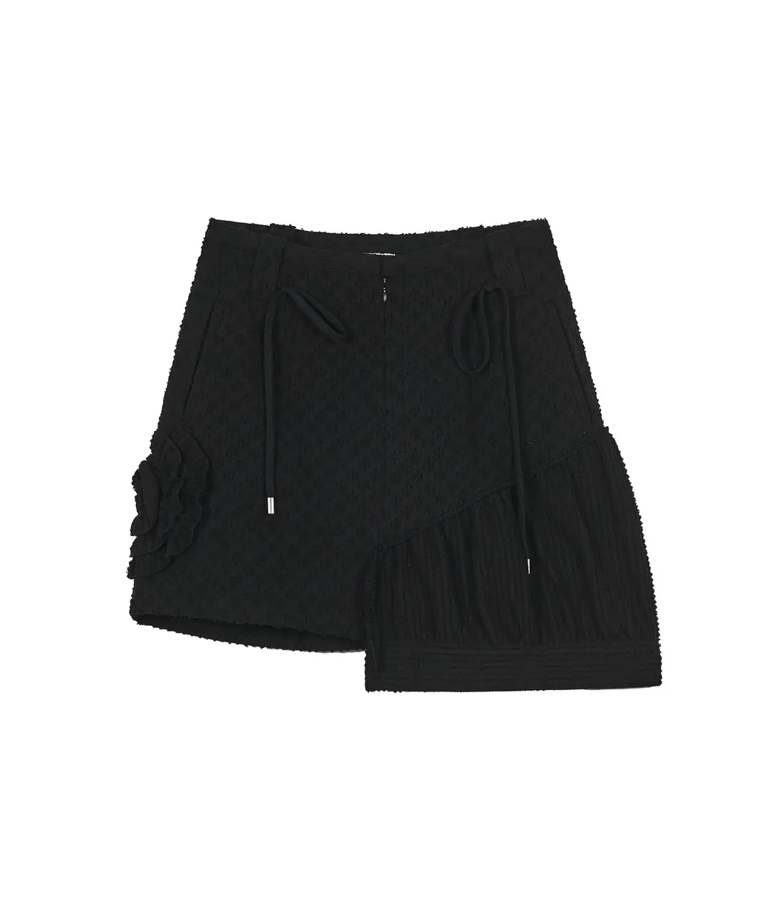 타입서비스 Asymmetry Embroidery Skirt [Black] 상품 이미지 1