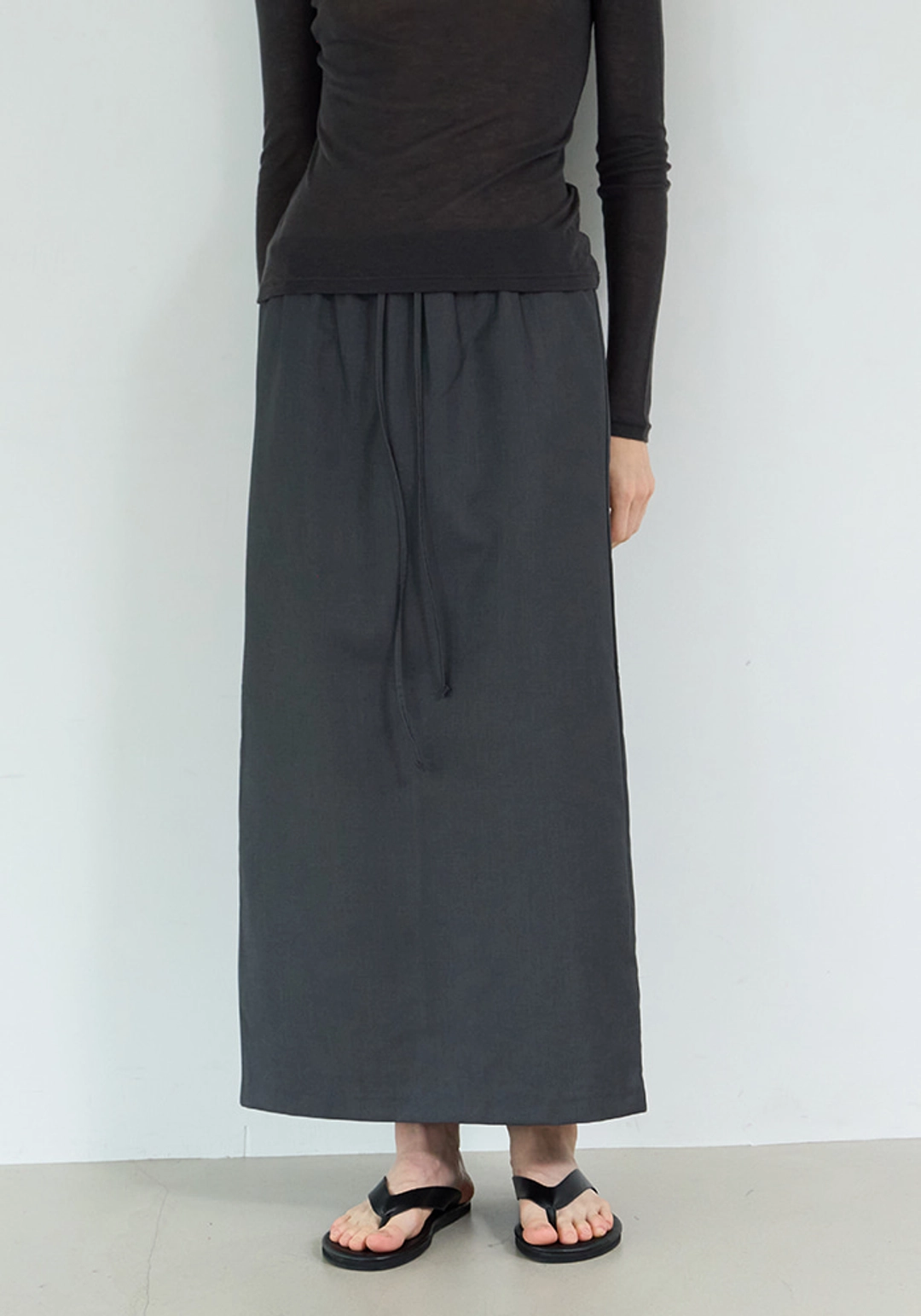 이브세이지 Banding maxi skirt (Charcoal) 상품 이미지 2