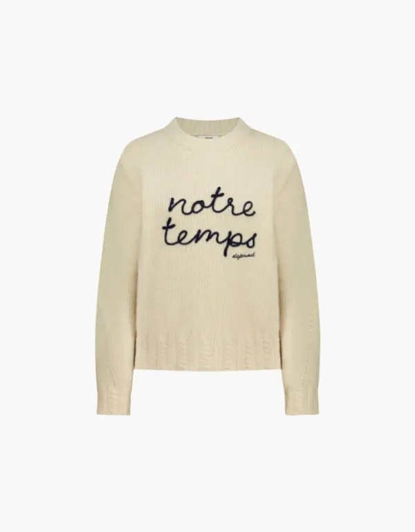 embrodiery fluffy pullover - butter