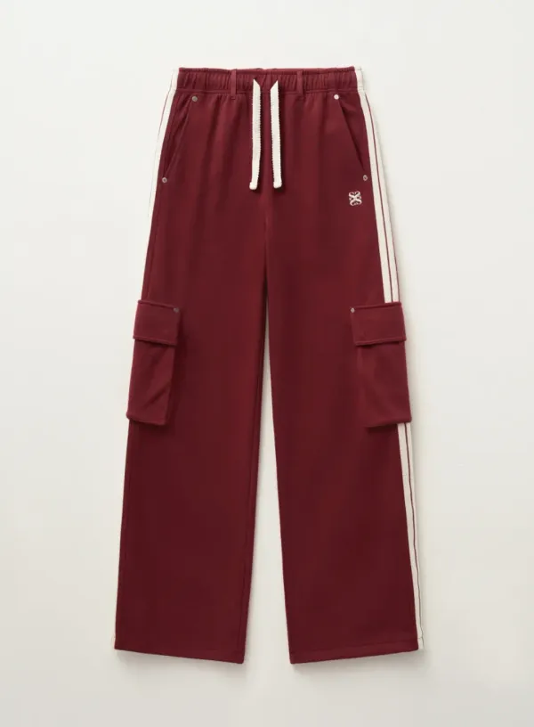 Lawton Cargo Track Pants - Burgundy