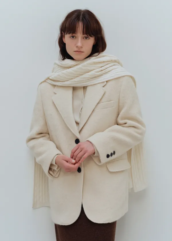 [Exclusive] Alpaca Wool Half Jacket(Ivory)