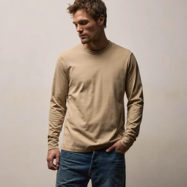 Heavy Luxe Jersey Long Sleeve - Light Khaki