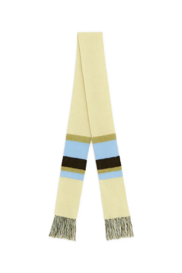 COLOR BLOCK WOOL MUFFLER, LEMON