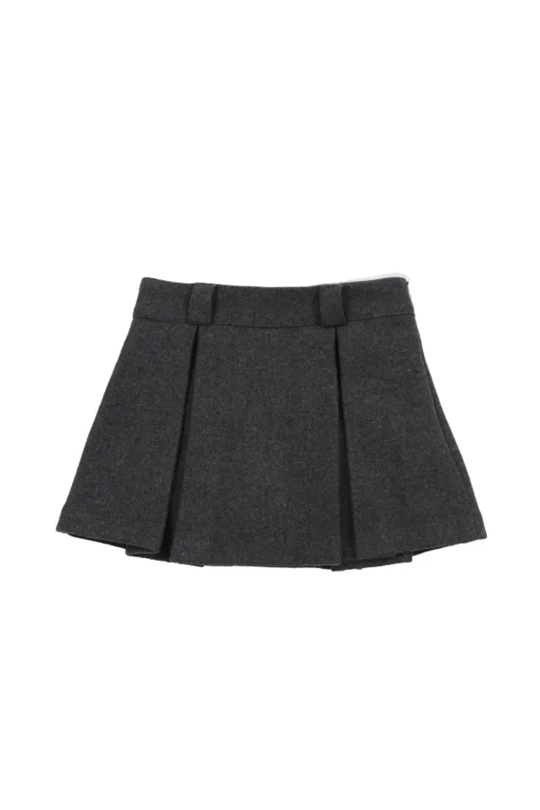 PLAIN WOOL MINI SKIRT CHARCOAL
