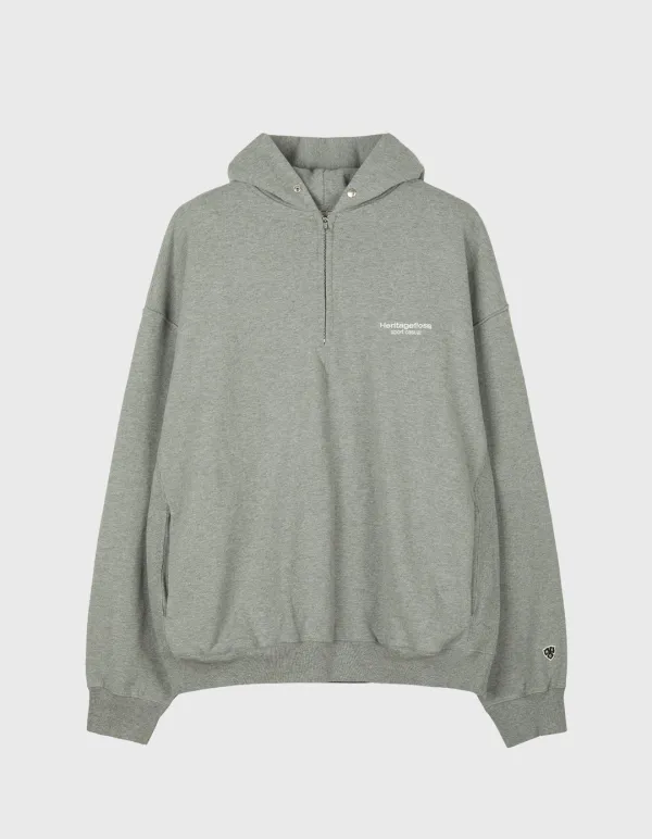 WASHED 221 HALF-ZIP HOODIE / M.Grey(16%)