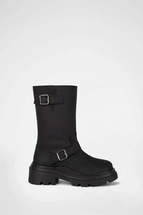 CITY BUCKLE RAIN BOOTS / BLACK
