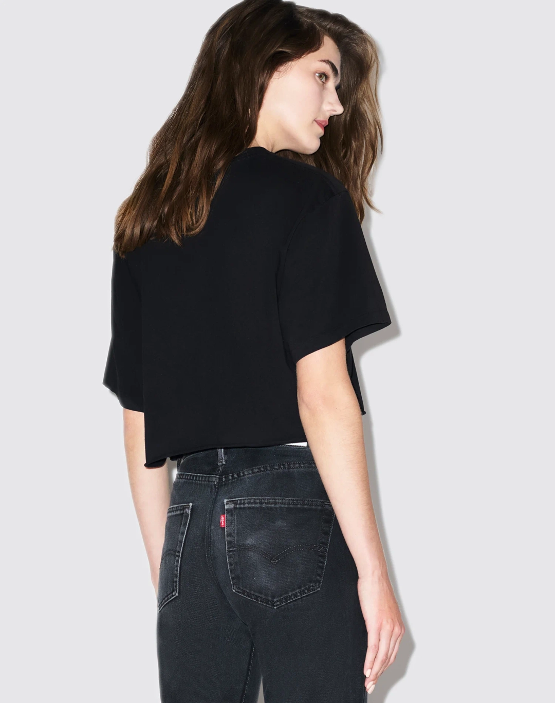 리던 90s Cropped Easy Tee - Black 상품 이미지 2
