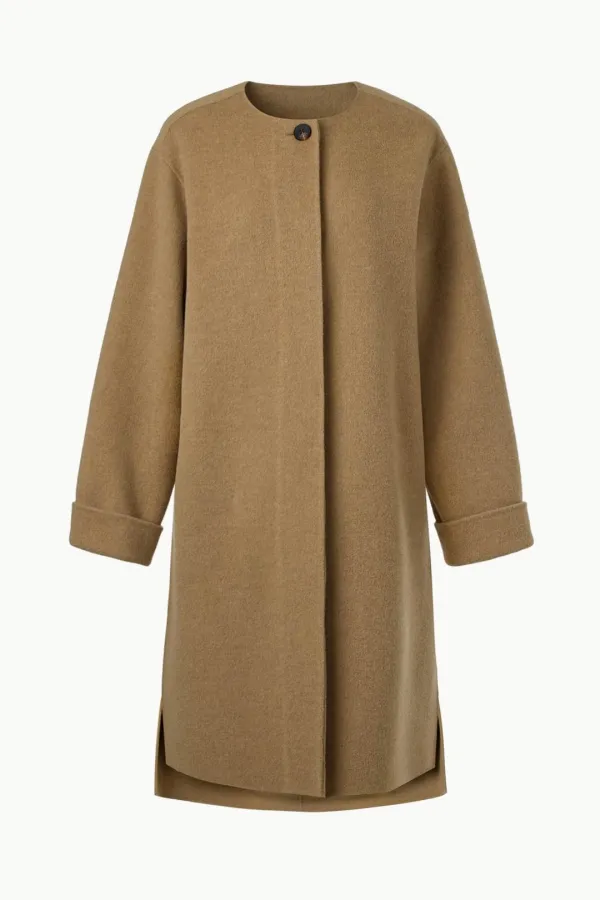 Handmade Cashmere Blend Muffler Coat, Camel