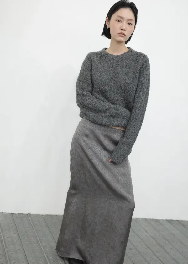 [ 바로배송 ] BOTANIC MAXI SKIRT [GREY]