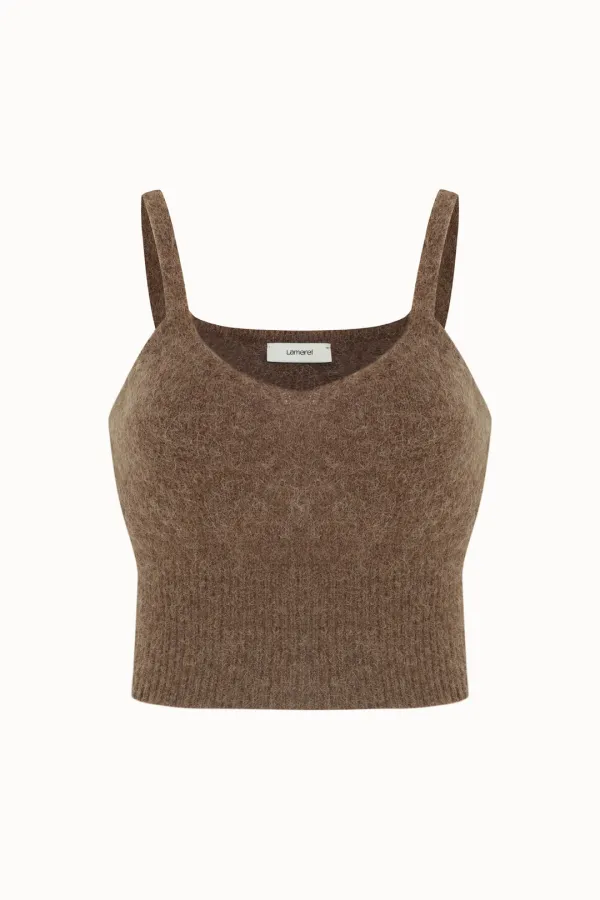 Alpaca Knit Bustier[LMBEAUKN287]-Brown