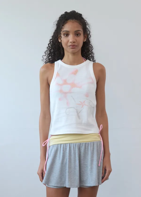 Pastel Flower Sleeveless_Orange