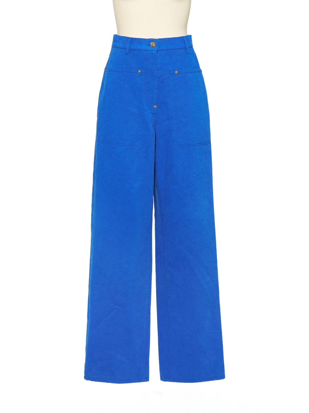푸쉬버튼 FW25 UNDERLINE BLUE STRAIGHT COTTON PANTS 상품 이미지 1
