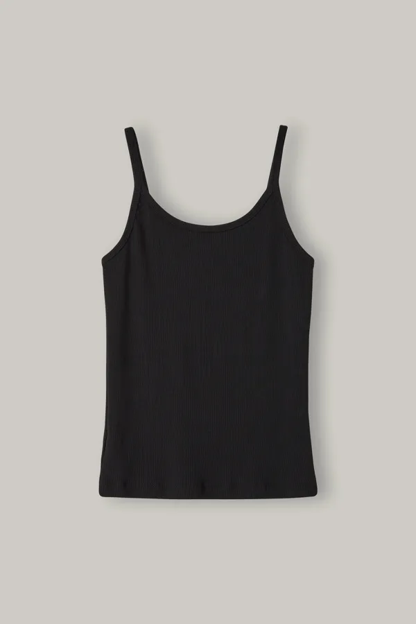 Daily Ribbed Tank(Black)