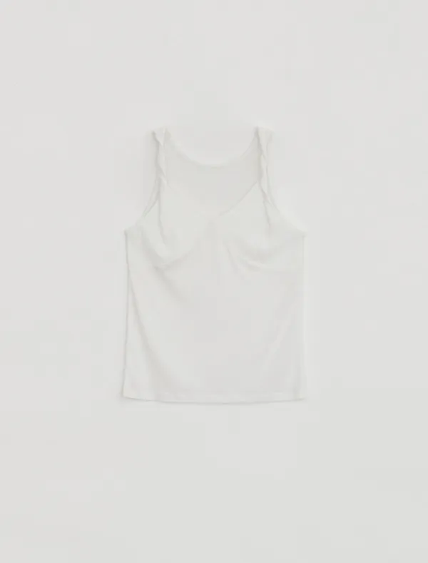 FLORAL TWIST SLEEVELESS TOP [WHITE]