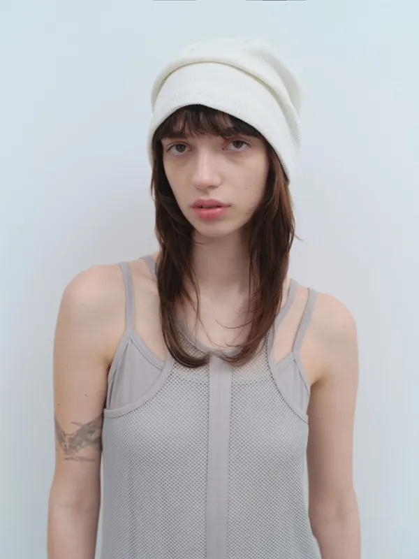 Waffle String Beanie [Ivory]