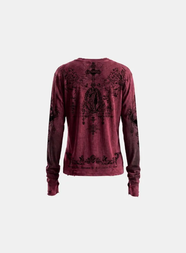 [w-tee26-276] T.M.V. SAINT DOMINIC 루즈넥 롱슬리브 - 와인