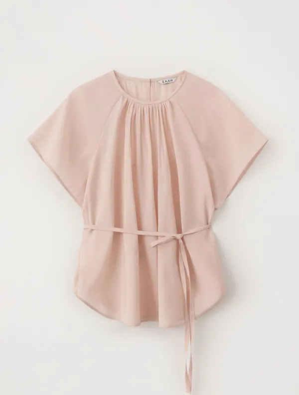 Greta Shirring Blouse (Ivory)