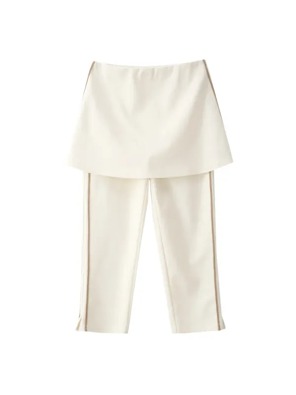 Line Point Skirt Pants_ Ivory