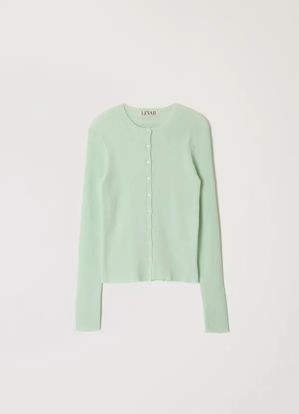 Light Slim Knit Cardigan - Irish Mint