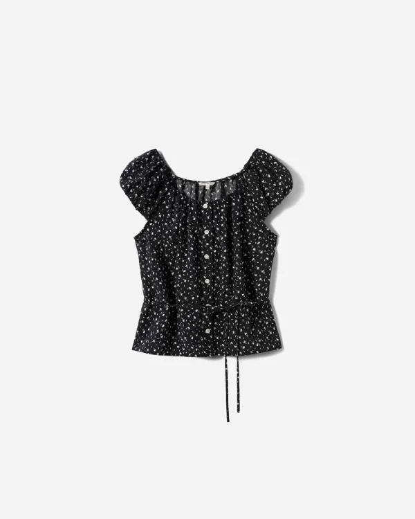 Lia Floral Puff Blouse