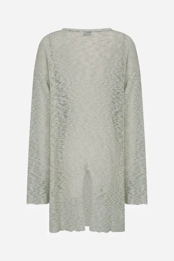 slub back slit knit