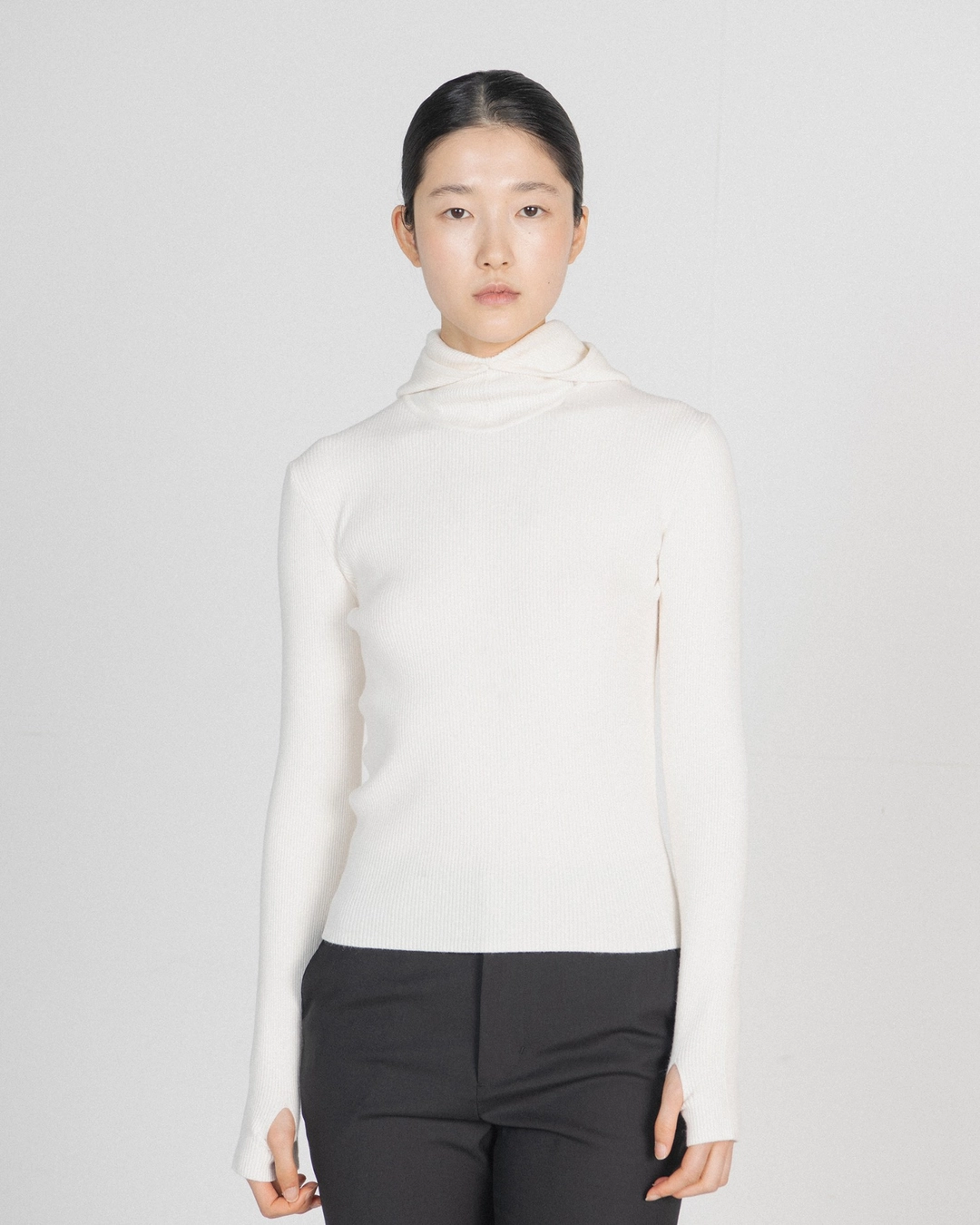 브라운야드 W Hood Knit, Ivory 상품 이미지 2