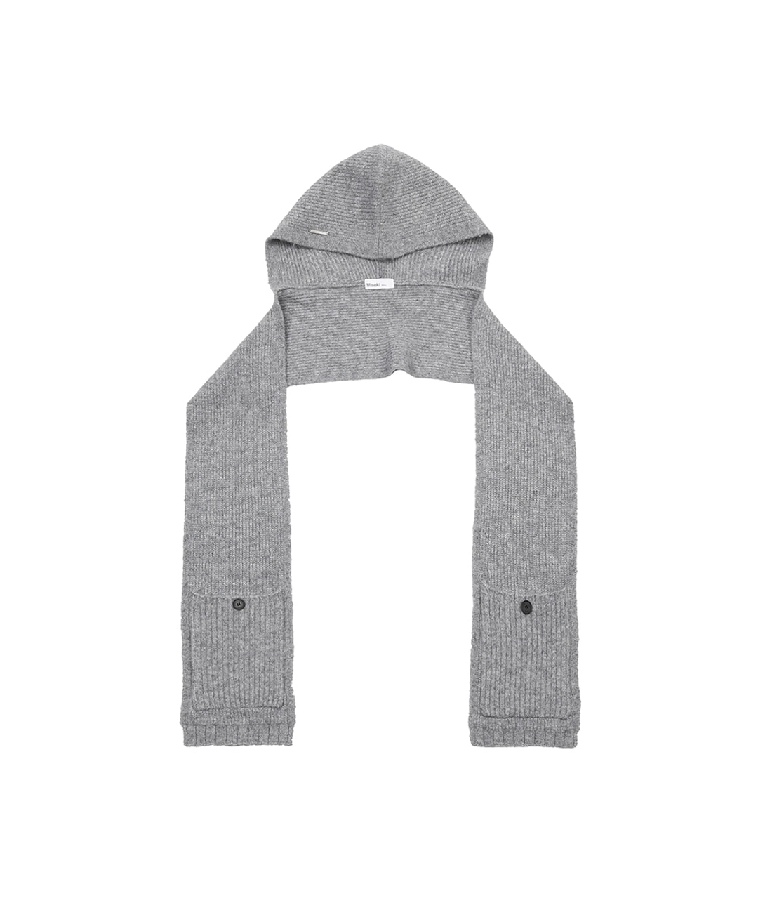 미세키서울 Hoodie pocket knit muffler GREY 상품 이미지 2