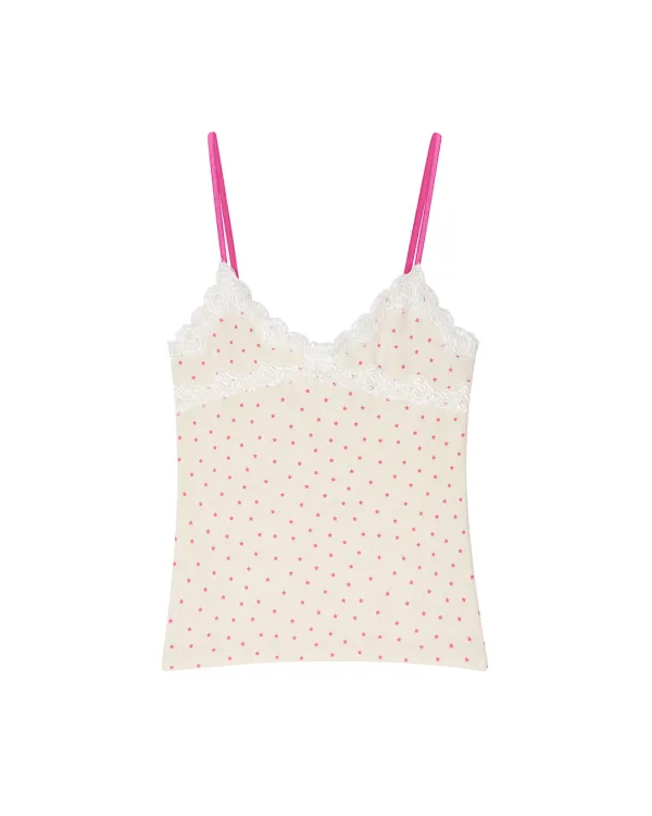 LACE TRIM CAMISOLE, CREAM