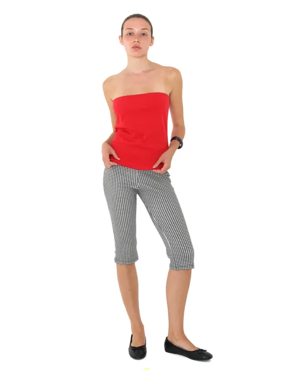 POINTELLE TUBE TOP, RED