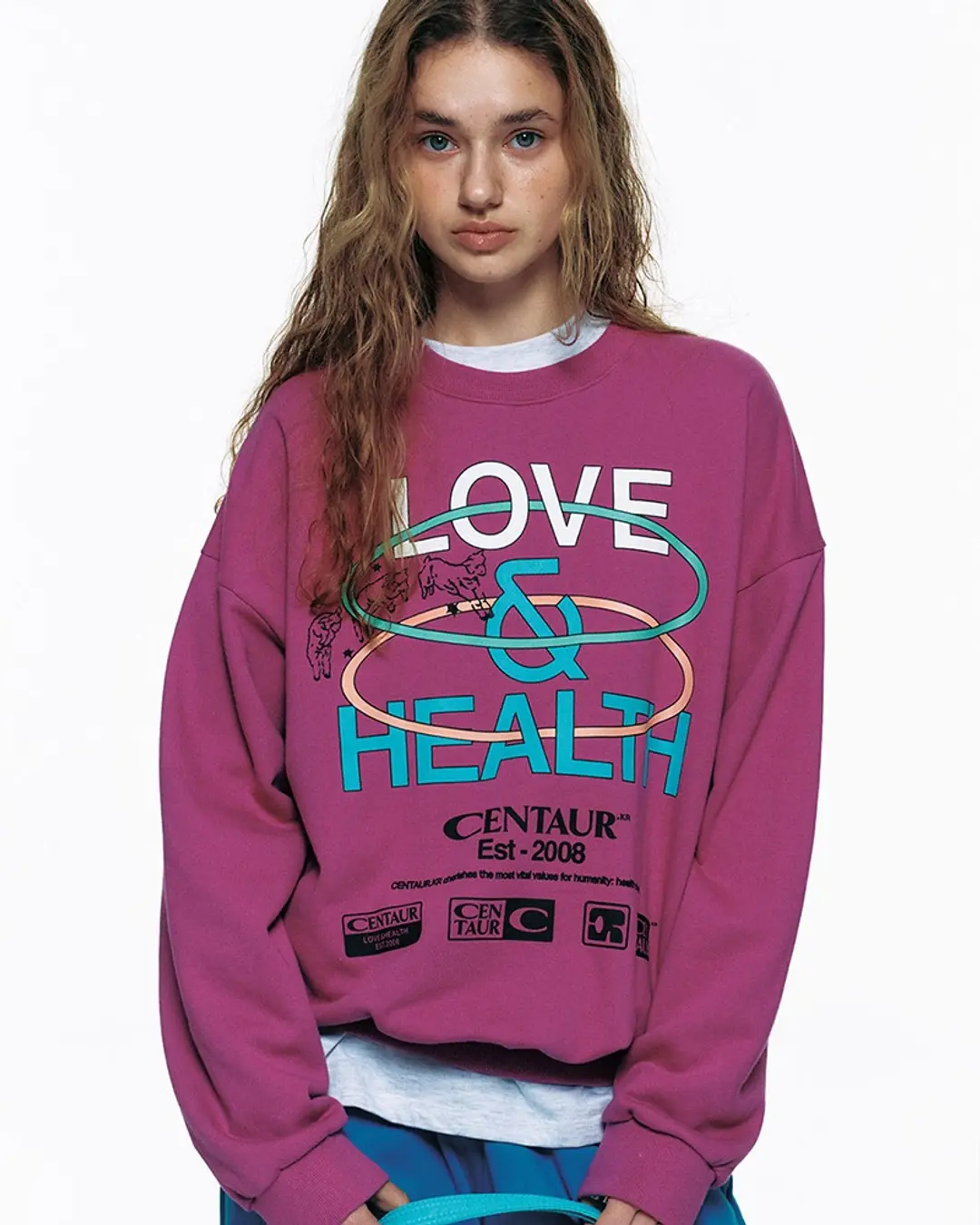 센토르 LOVE & HEALTH SWEATSHIRT_MAGENTA 상품 이미지 1