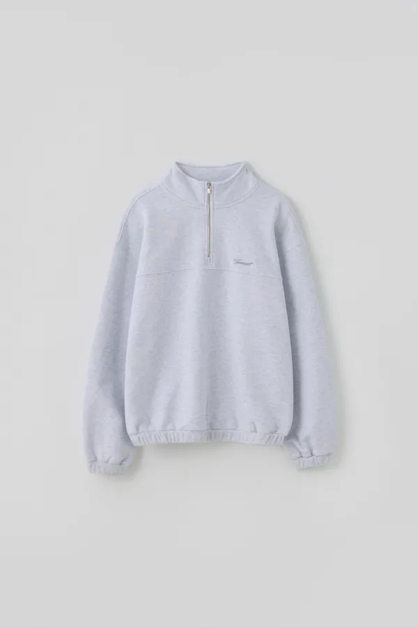 T/T Form half zip-up (melange white)