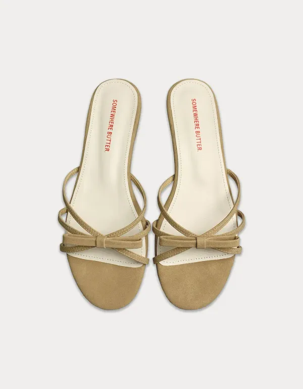 6.12 출고 Sally Ribbon Mule - Caramel