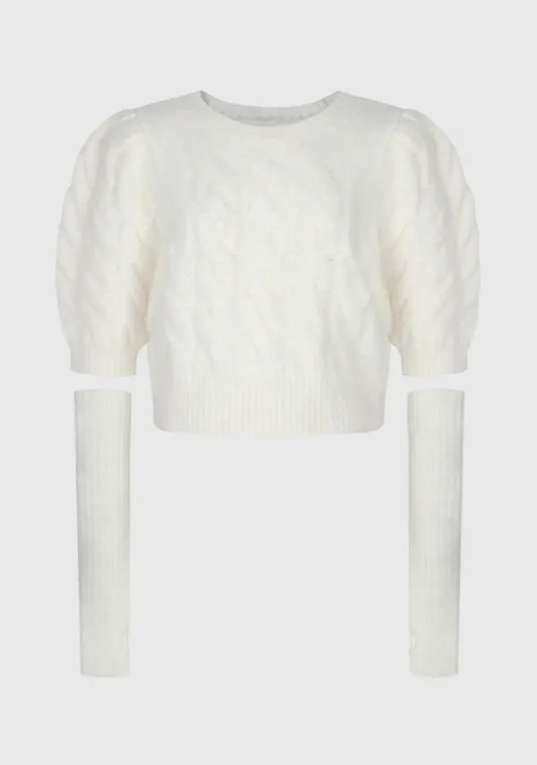 아상 - Cable Puff Wool Warmer Knit