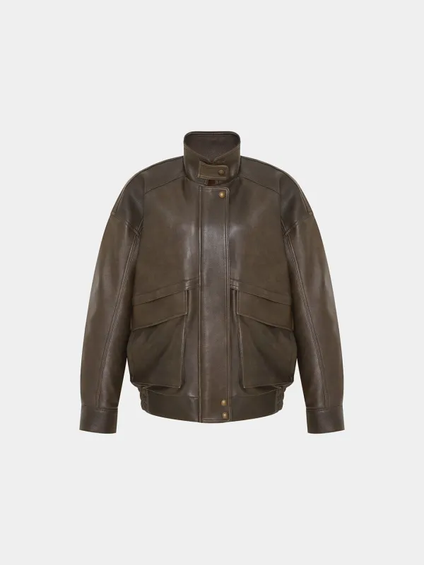 Billy lamb skin leather JP - Dark brown