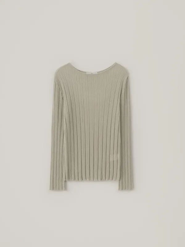 Pleats Long Sleeve Knit - Sand