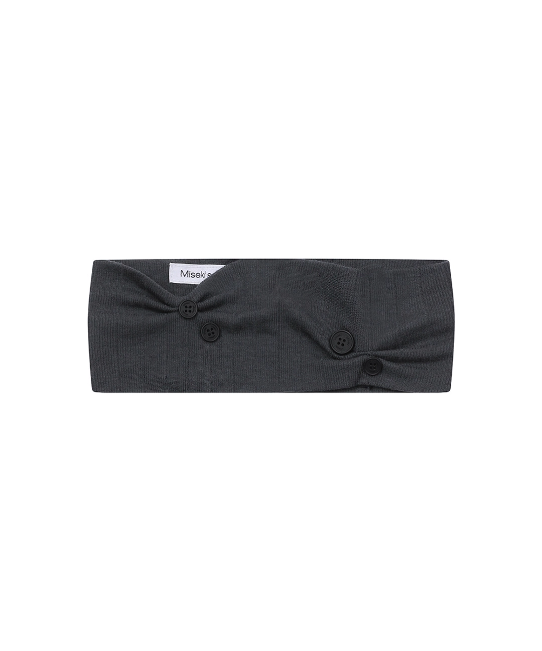 미세키서울 Button shirring hair band CHARCOAL 상품 이미지 1