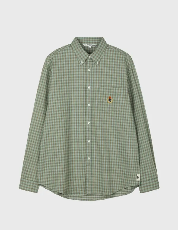 CREST WASHED FLANNEL SHIRT / Mint