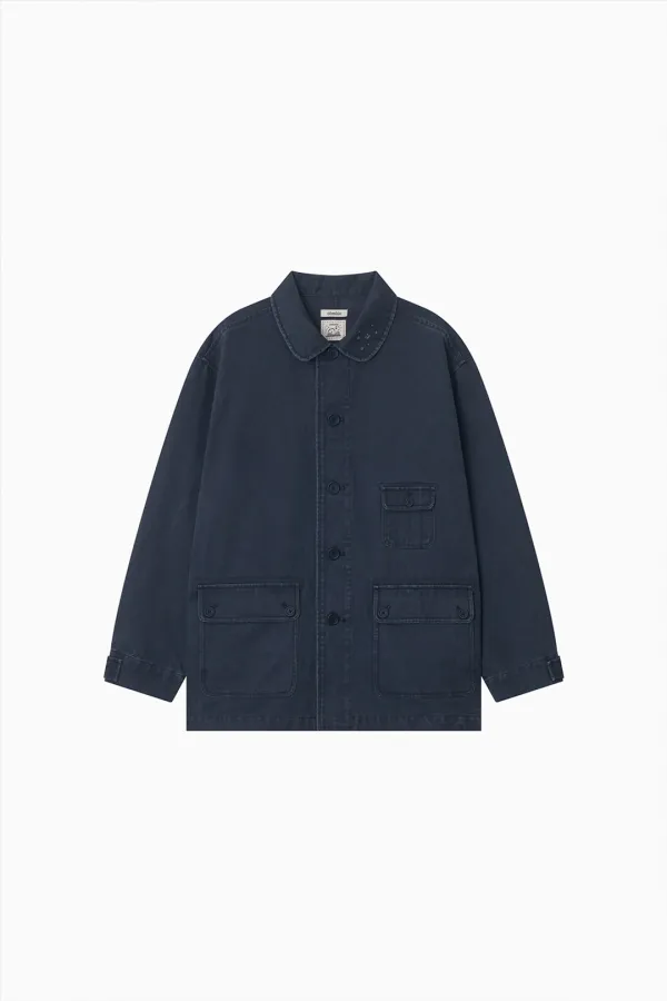 STAR FLORAL WASHED COTTON JACKET, NAVY