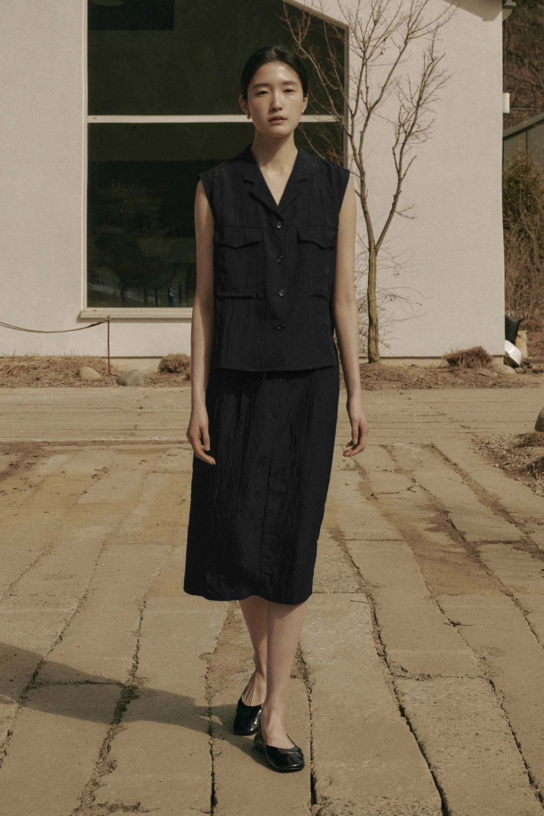 세이지먼트 PLEIA PLEATED MIDI SKIRT_BLACK 상품 이미지 2