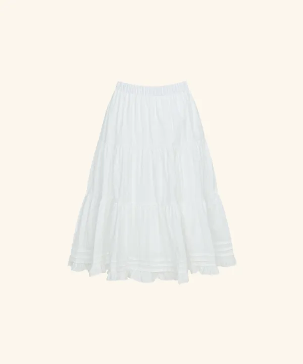 [6/4 순차배송] Bennys Cancan Midi Skirt ( Ivory )