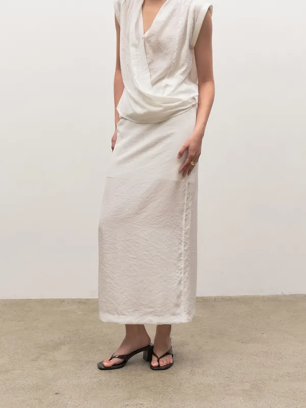 Smooth maxi skirt (아이보리)